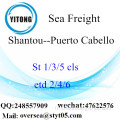 Consolidation LCL de Shantou Port à Puerto Cabello